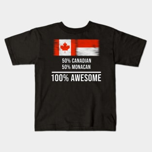 50% Canadian 50% Monacan 100% Awesome - Gift for Monacan Heritage From Monaco Kids T-Shirt